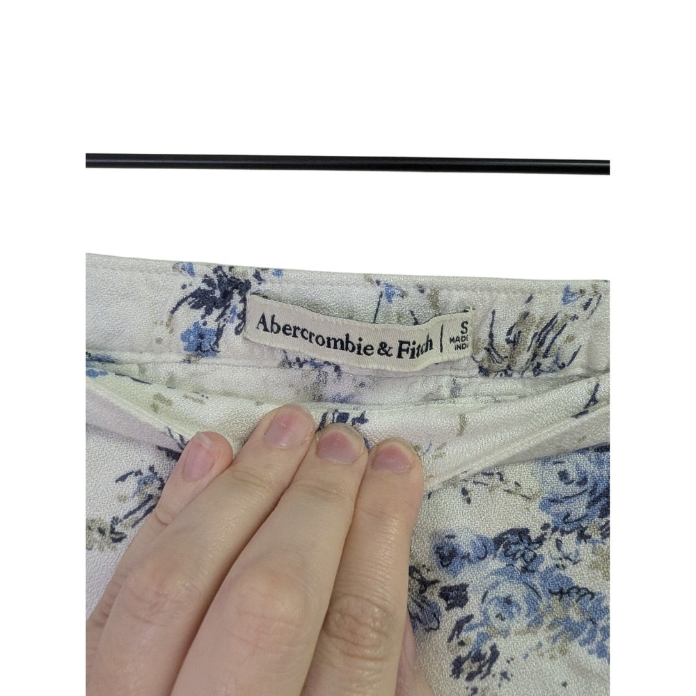Abercrombie & Fitch Toile Print Midi Skirt Floral Dainty Romantic White Blue S - Picture 4 of 6